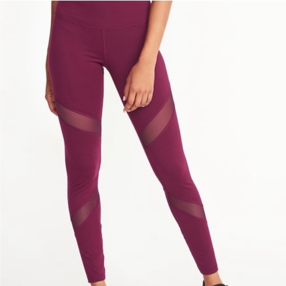 Old Navy Active Full Length Mesh Panel Leggings - Picture 2 of 4